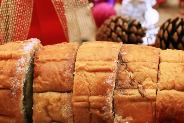 Torta de chocolate yule log — Foto de Stock