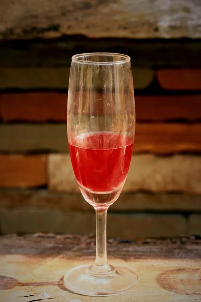 Red wine glass with shadow — Stock Photo, Image