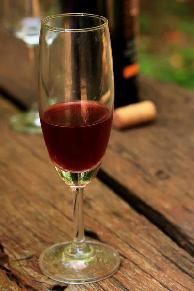Rotweinglas mit Schatten — Stockfoto