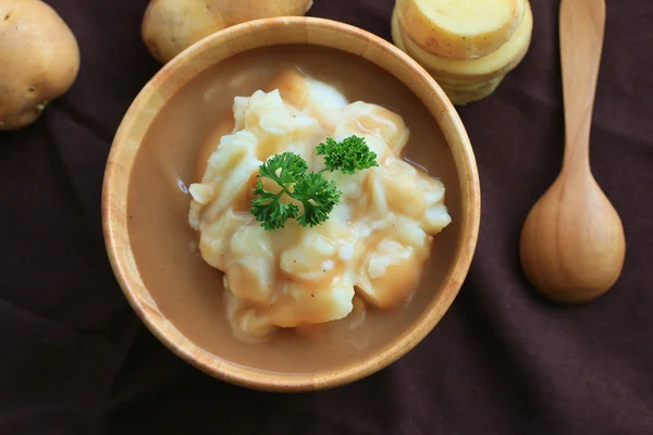 Purê de batatas com fresco — Fotografia de Stock