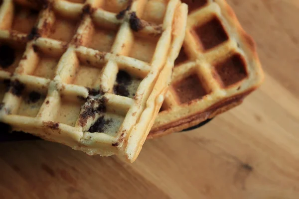 Tasty waffle with honey — Stock Photo, Image