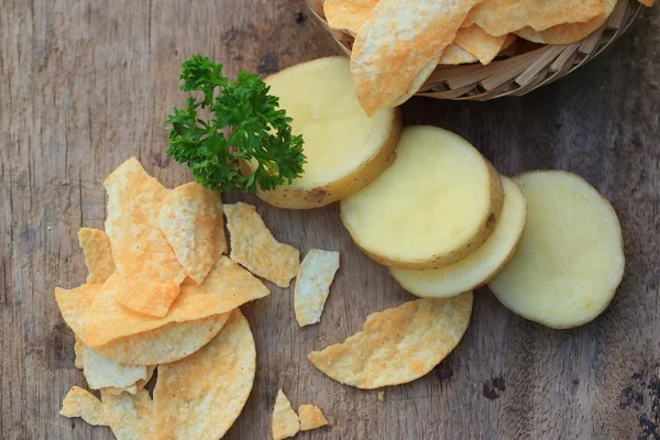 Tasty potato salt chips — Stock Photo, Image