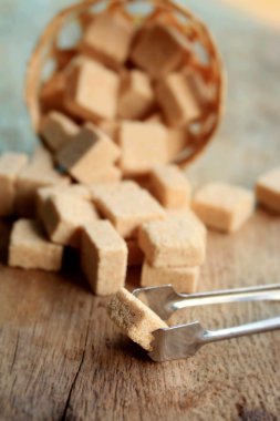 şeker küpleri ahşap arka plan