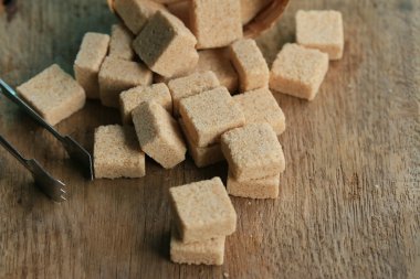 şeker küpleri ahşap arka plan