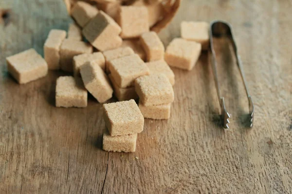 şeker küpleri ahşap arka plan