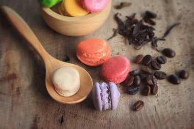 geleneksel Fransız renkli macaroons