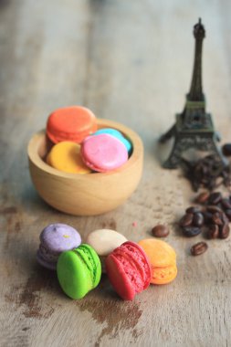 geleneksel Fransız renkli macaroons