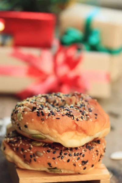 Pão de trigo inteiro yule — Fotografia de Stock