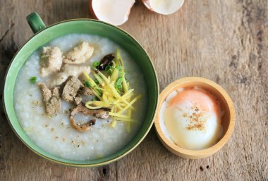 rice porridge with minced pork clipart