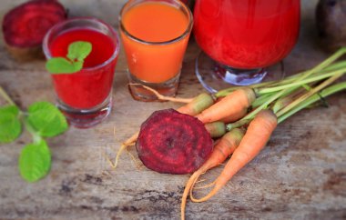 pancar ve havuç suyu karıştırın