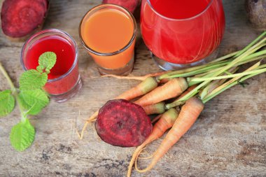 pancar ve havuç suyu karıştırın