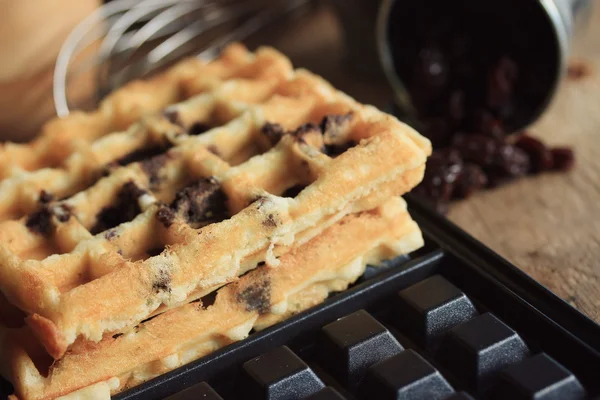 Leckere Waffel mit Kochen — Stockfoto