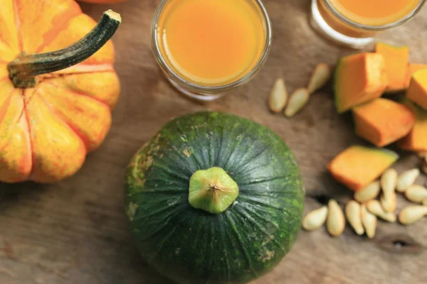 Pumpkin juice with seeds — Stock Photo, Image