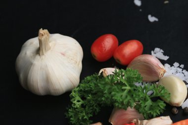 sarımsak karışımı yemek için - baharatlı Tayland gıda