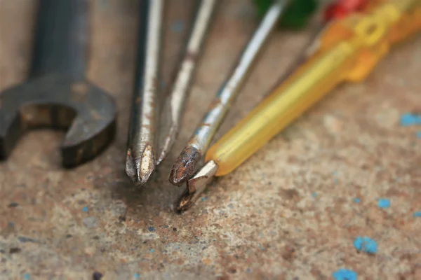 Tools screwdriver with wrench — Stock Photo, Image