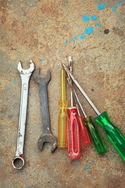 Tools screwdriver with wrench — Stock Photo, Image