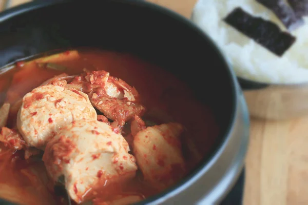 Sopa de kimchi - comida coreana — Foto de Stock