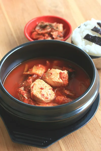 Sopa de kimchi - comida coreana — Fotografia de Stock