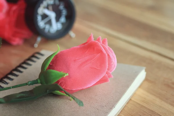 Pink artificial rose vintage — Stock Photo, Image