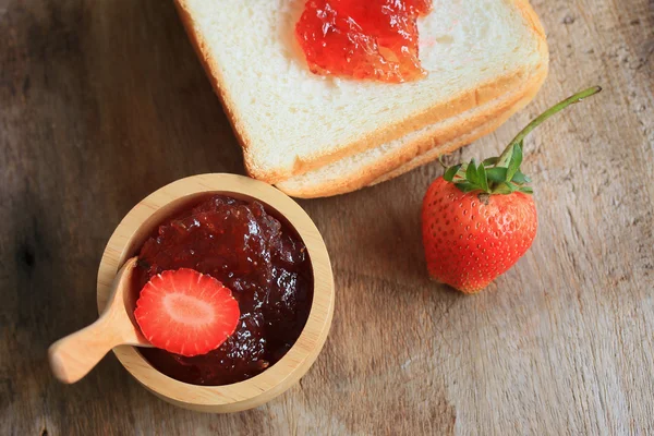 Strawberry jam fresh fruits — Stock Photo, Image