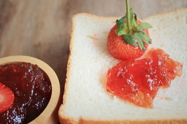 Strawberry jam fresh fruits — Stock Photo, Image