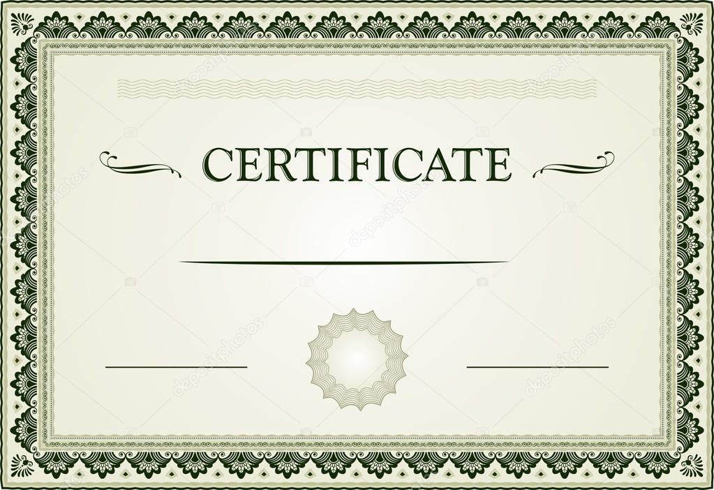 Ornamental certificate border and template
