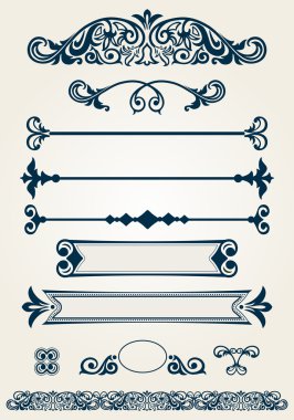 Page dividers and decorations clipart
