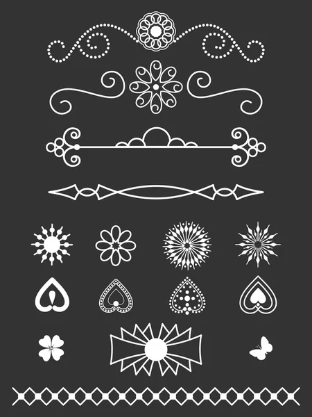 Dividers, border and line art decorations — Stock Vector