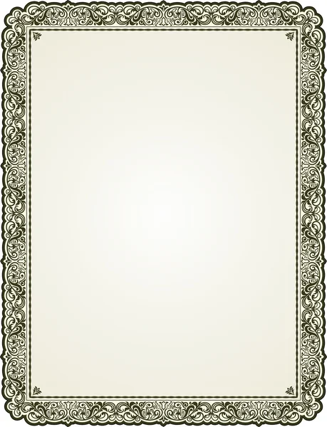 Cadre de bordure vintage avec motif floral — Image vectorielle