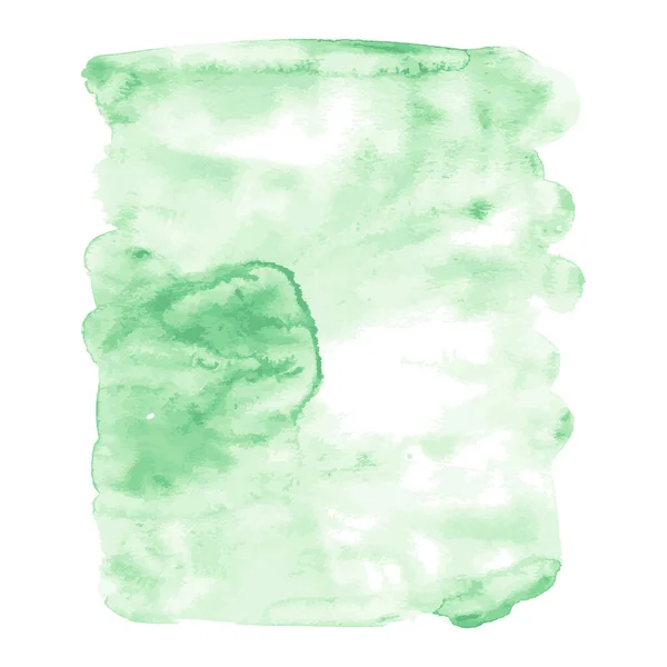 Světle Zelená Akvarel Ručně Kreslené Skvrny Izolované Bílém Pozadí Pro — Stockový vektor