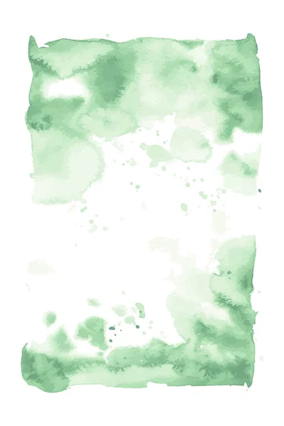 Світло Зелена Акварельна Рука Намальована Пляма Ізольована Білому Тлі Дизайну — стоковий вектор