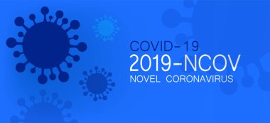 Coronavirus geçmişi, virüs 2019. 3 boyutlu illüstrasyon. Gerçekçi bakteri, mikrop enfeksiyonu pankartı