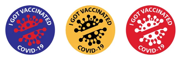 Got Vaccinated Covid Vaccinated Stamps — Stock Vector