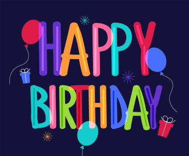 Mutlu yıllar tebrik kartı, vektör illüstrasyonu