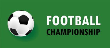 Yeşil arka planda futbol, 2021 futbol şampiyonası. Vektör illüstrasyonu