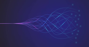 Noktalı soyut çizgiler, bağlantı ya da büyük veri konsepti, vektör illüstrasyonu