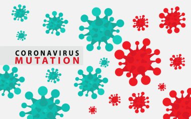 Coronavirus mutasyon vektör arka planı. Pandemik Koruma Konsepti