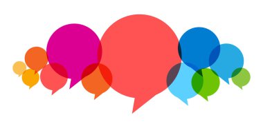 Konuşma baloncukları, iletişim konsepti, vektör illüstrasyonu