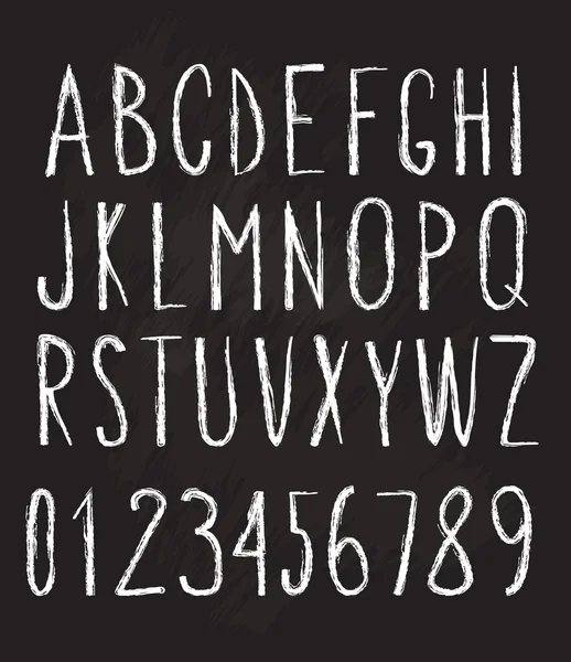 チョークで書かれたアルファベットと数字 — ストックベクタ