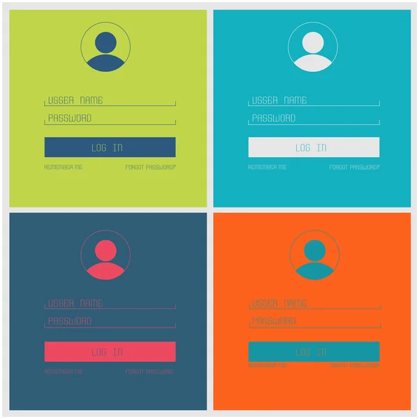 Flat member login form set — Stock Vector