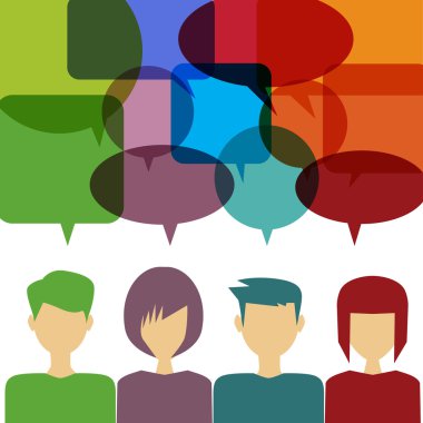 İnsanlarla sohbet kabarcıklar