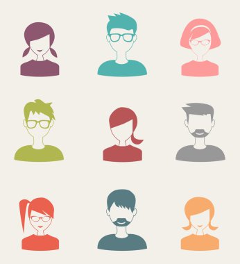 düz insanlar Icons set