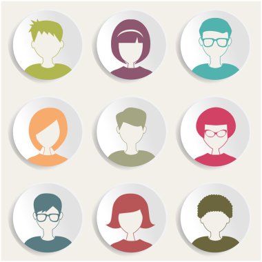 trendy düz insanlar simgeler