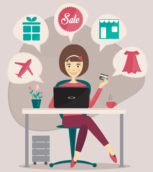 Concepto de compras online — Vector de stock