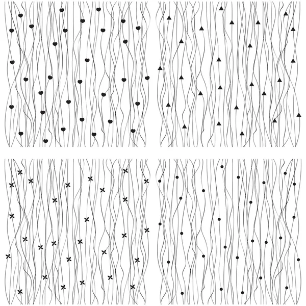Zestaw wzorców ciągnione — Wektor stockowy