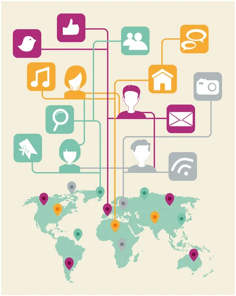 Concepto de red social — Archivo Imágenes Vectoriales