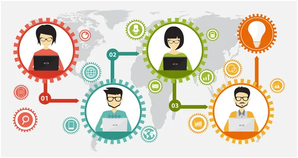 Concepto de trabajo en equipo empresarial — Archivo Imágenes Vectoriales