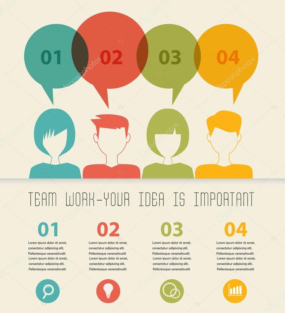 People with speech infographic