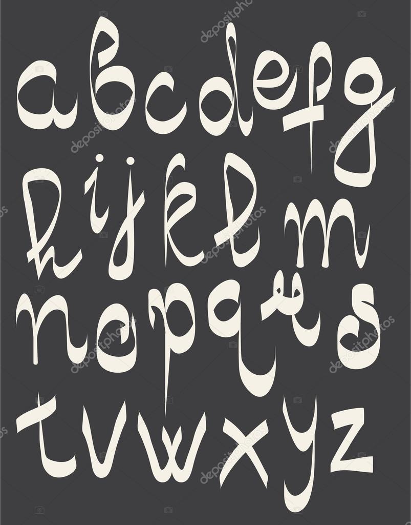 handwritten font alphabet