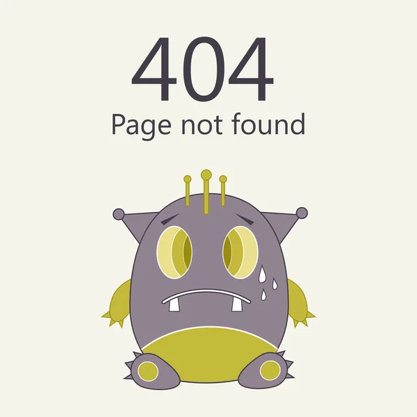 404 error página no encontrada, concepto de monstruo lindo — Vector de stock